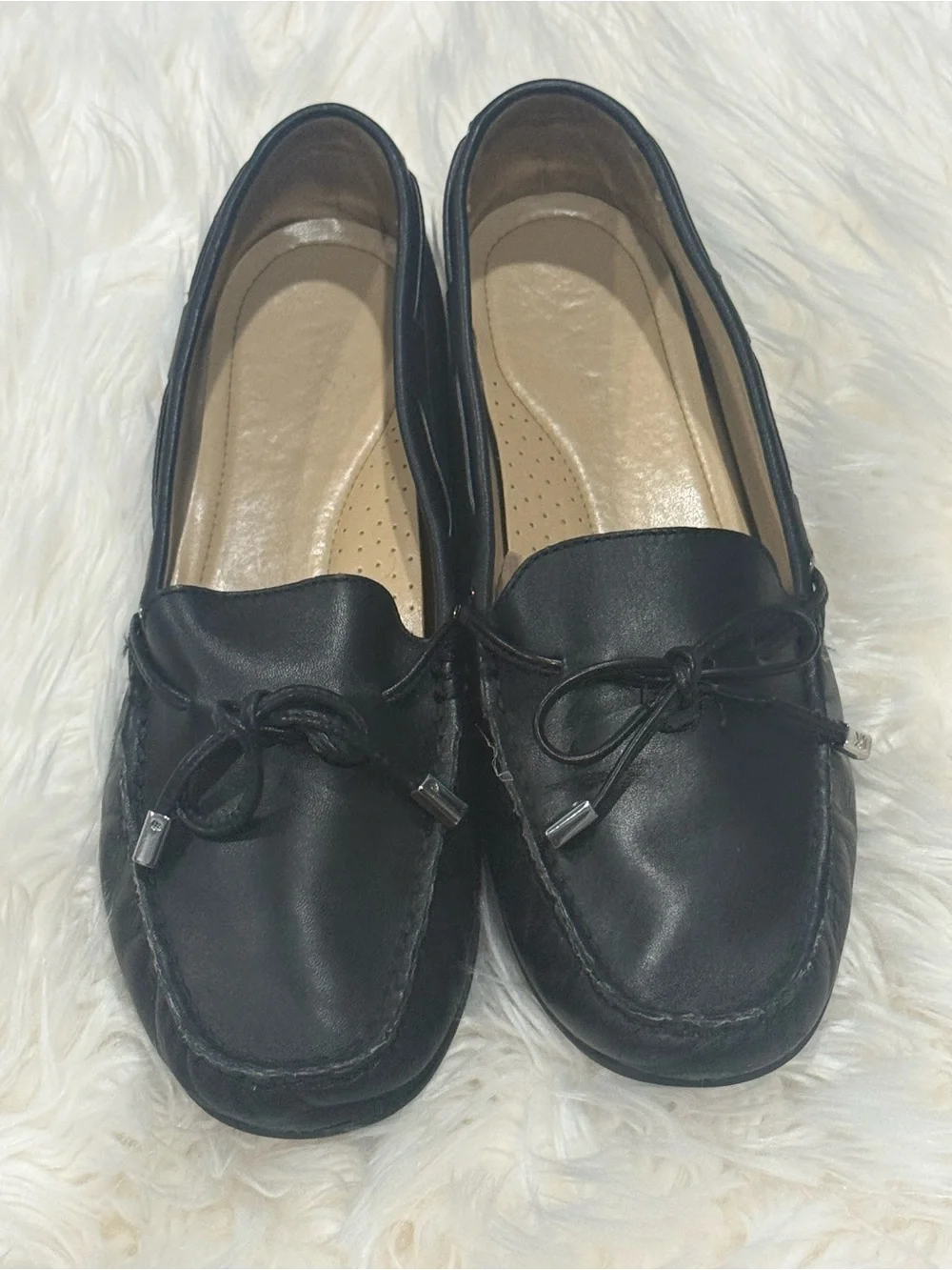 Michael Kors black leather Sutton Moccasins shoes